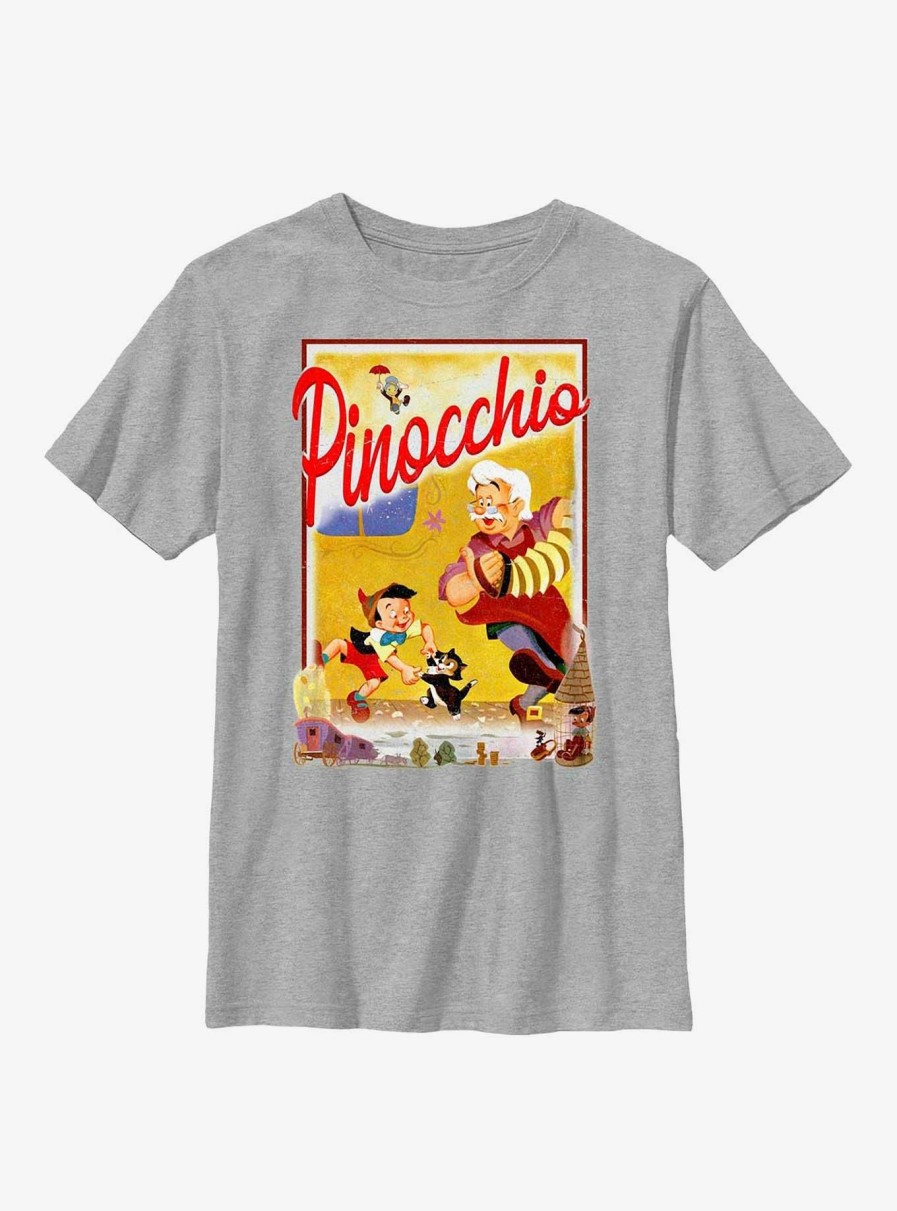 Kids * | Disney Pinocchio Storybook Poster Youth T-Shirt 100% Guarantee