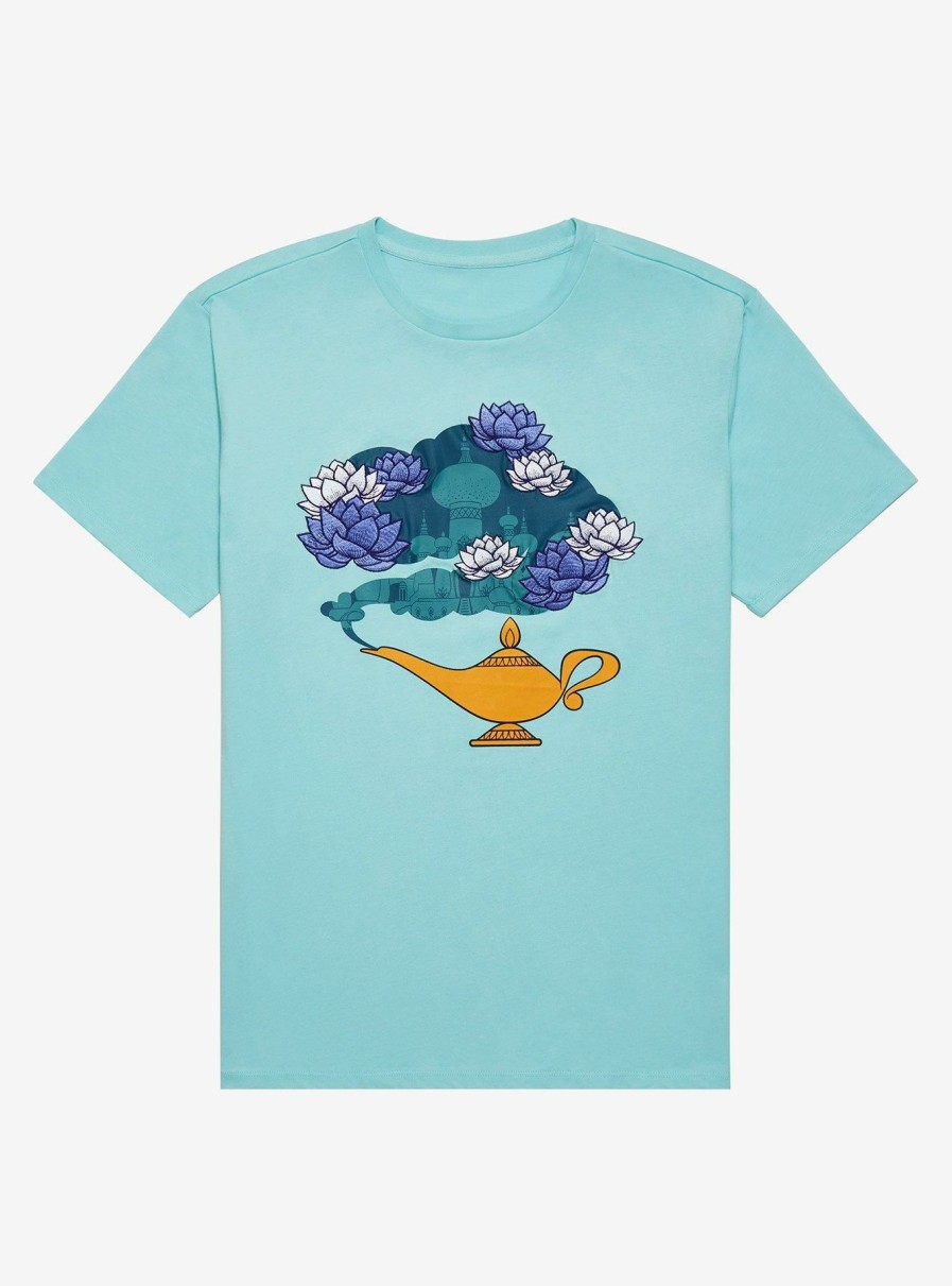 Adults * | Sale Online Disney Aladdin Floral Lamp Embroidered T-Shirt Boxlunch Exclusive