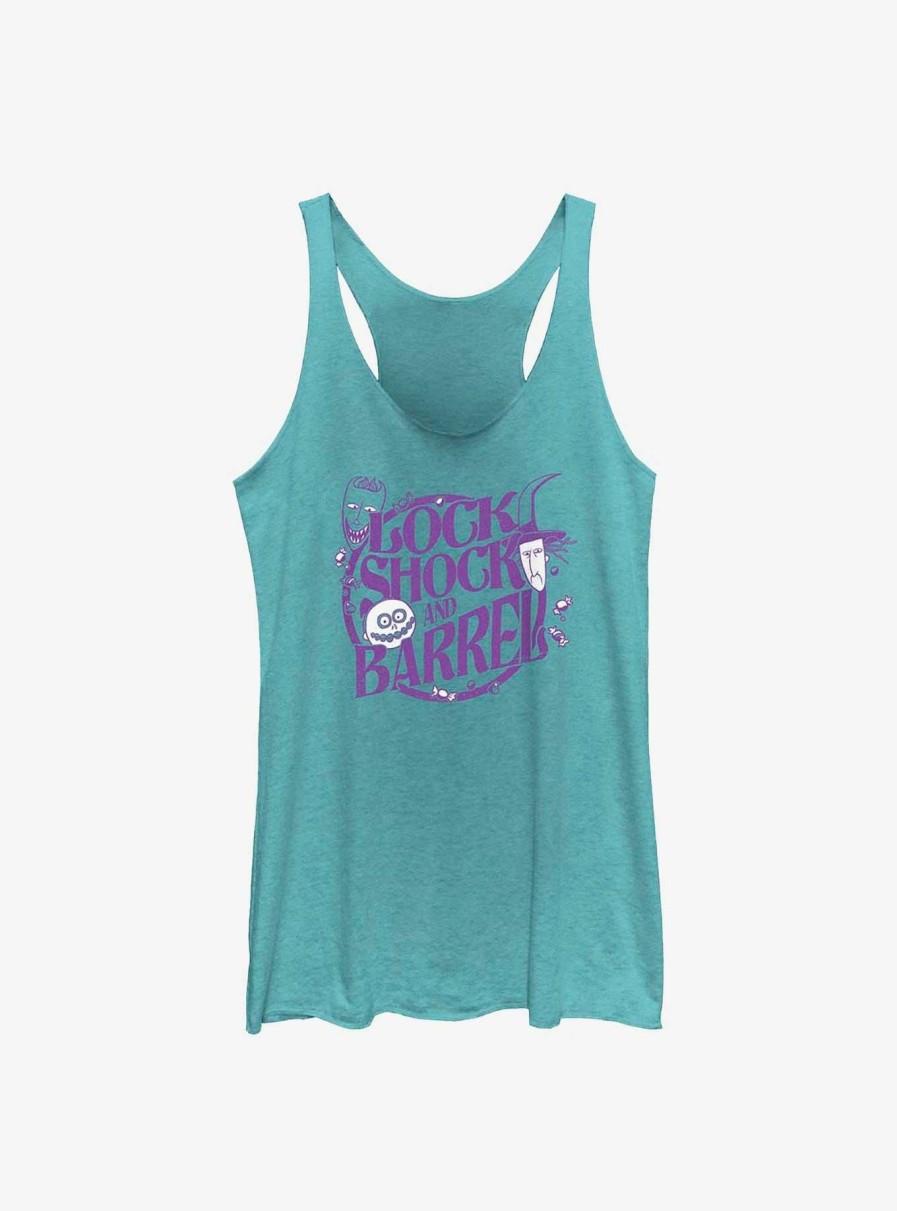 Adults * | Top Sellers Disney The Nightmare Before Christmas Lock, Shock And Barrel Womens Tank Top