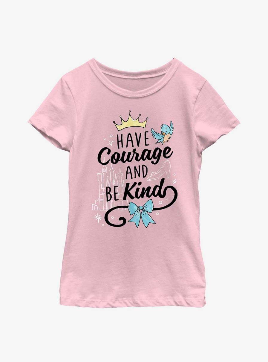 Kids * | Disney Cinderella Have Courage & Be Kind Youth Girls T-Shirt Top Sellers