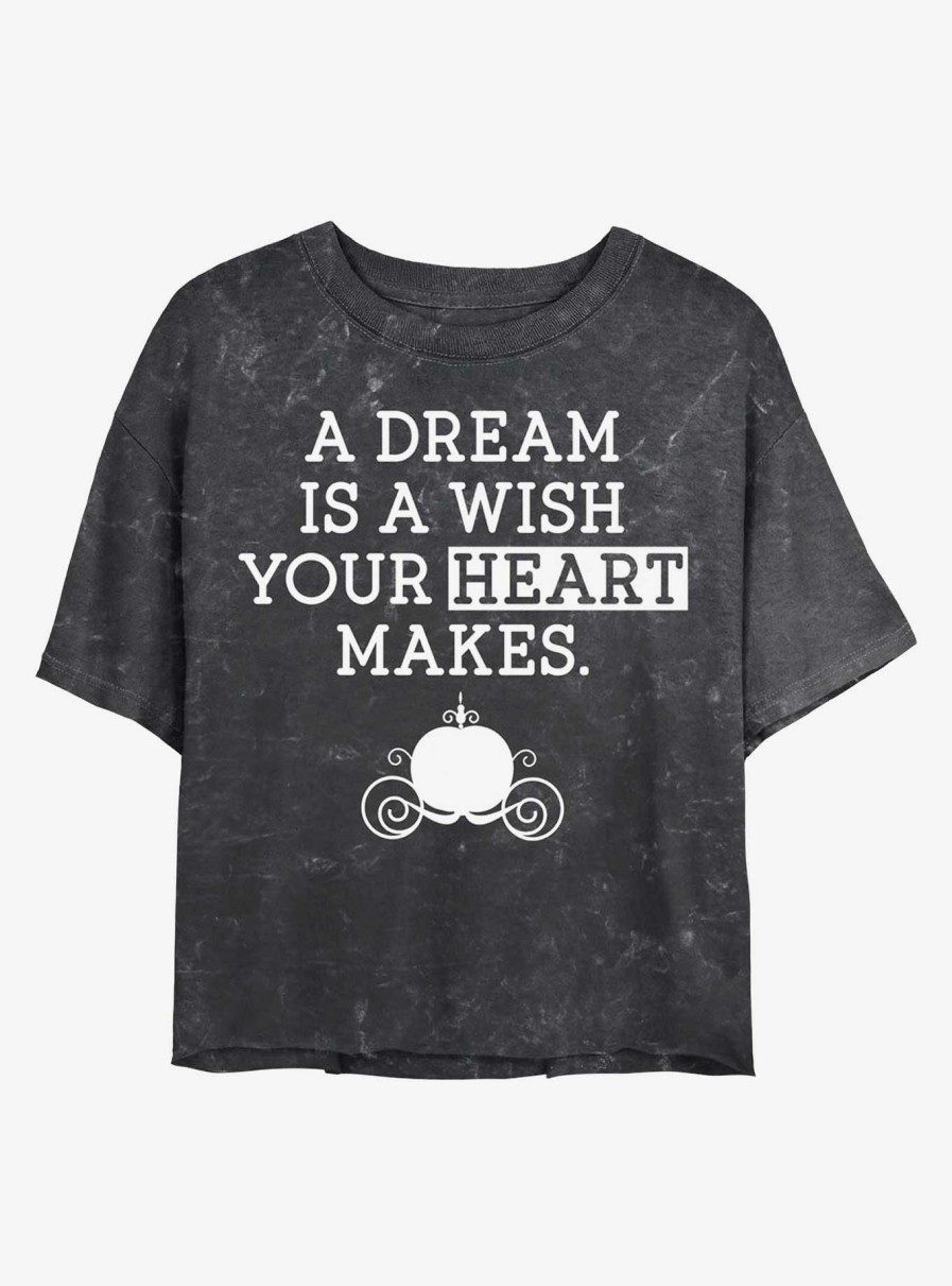 Adults * | Discounts Disney Princesses Dream Wish Mineral Wash Crop Womens T-Shirt