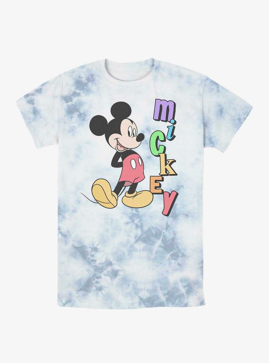 Adults * | Discount Disney Mickey Mouse Retro Name Tie-Dye T-Shirt