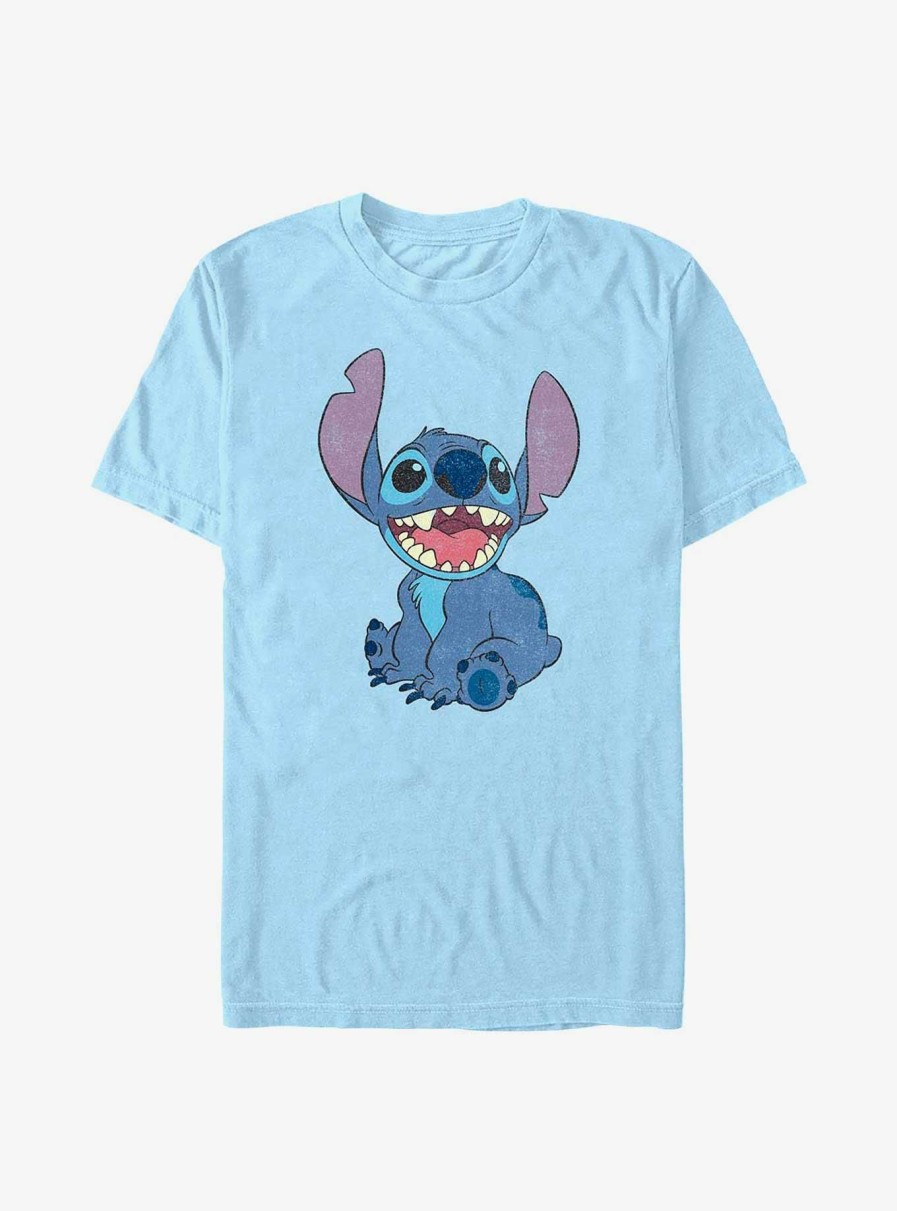 Adults * | Disney Lilo & Stitch Basic Happy Stitch T-Shirt Bargain Sale