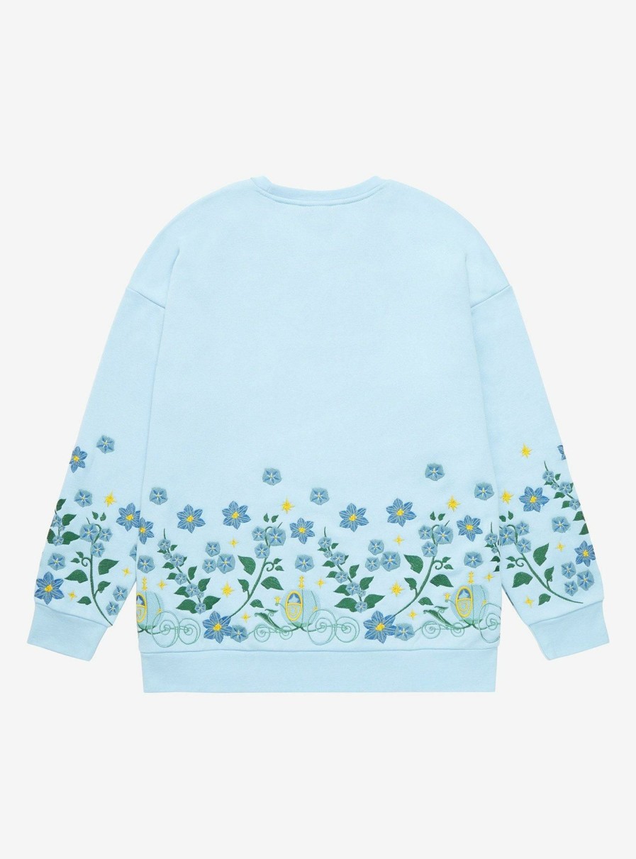 Adults * | Shop New Disney Princess Cinderella Embroidered Floral Crewneck Boxlunch Exclusive