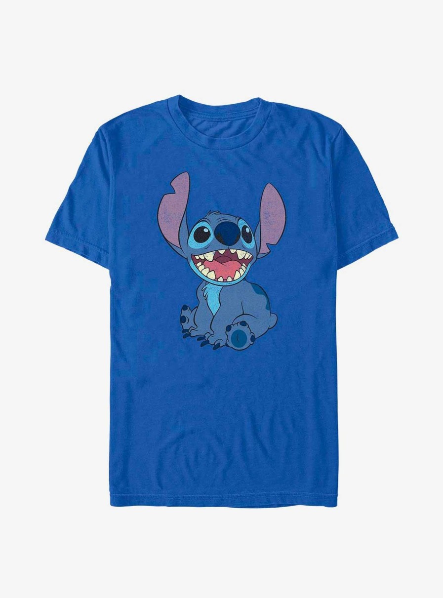 Adults * | Disney Lilo & Stitch Basic Happy Stitch T-Shirt Top Sellers