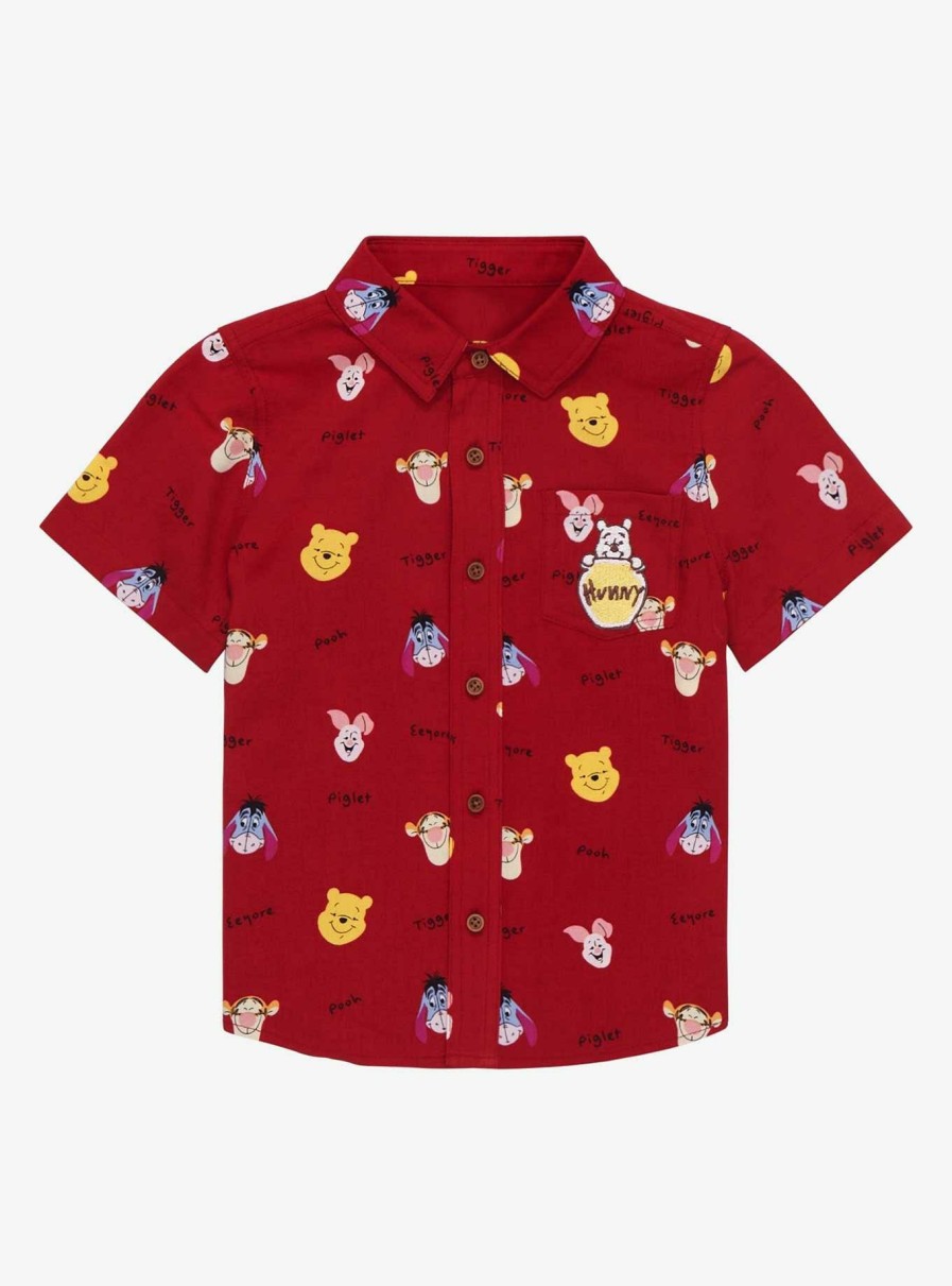 Kids * | Disney Winnie The Pooh Hundred Acre Wood Friend Portraits Toddler Woven Button-Up Boxlunch Exclusive Bargain Sale