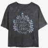 Adults * | Limit Offer Disney The Nightmare Before Christmas Deadly Night Shade Mineral Wash Womens Crop T-Shirt