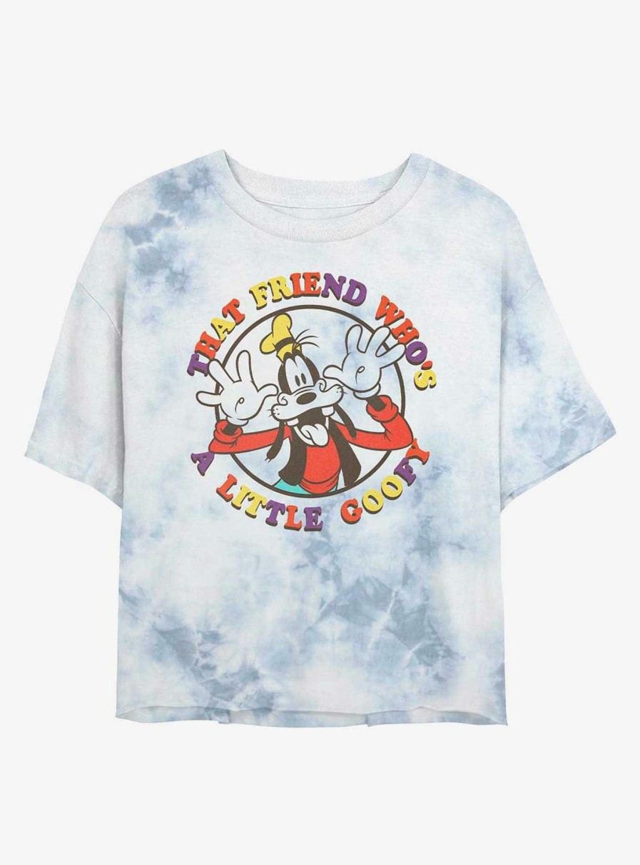 Adults * | Offering Discounts Disney Goofy A Little Goofy Womens Tie-Dye Crop T-Shirt