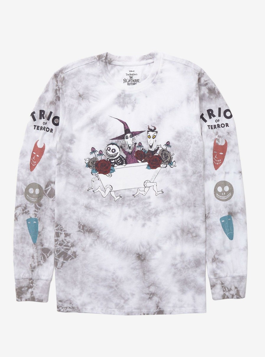 Adults * | Best Guaranteed Disney The Nightmare Before Christmas Trio Of Terror Long Sleeve Tie-Dye T-Shirt Boxlunch Exclusive