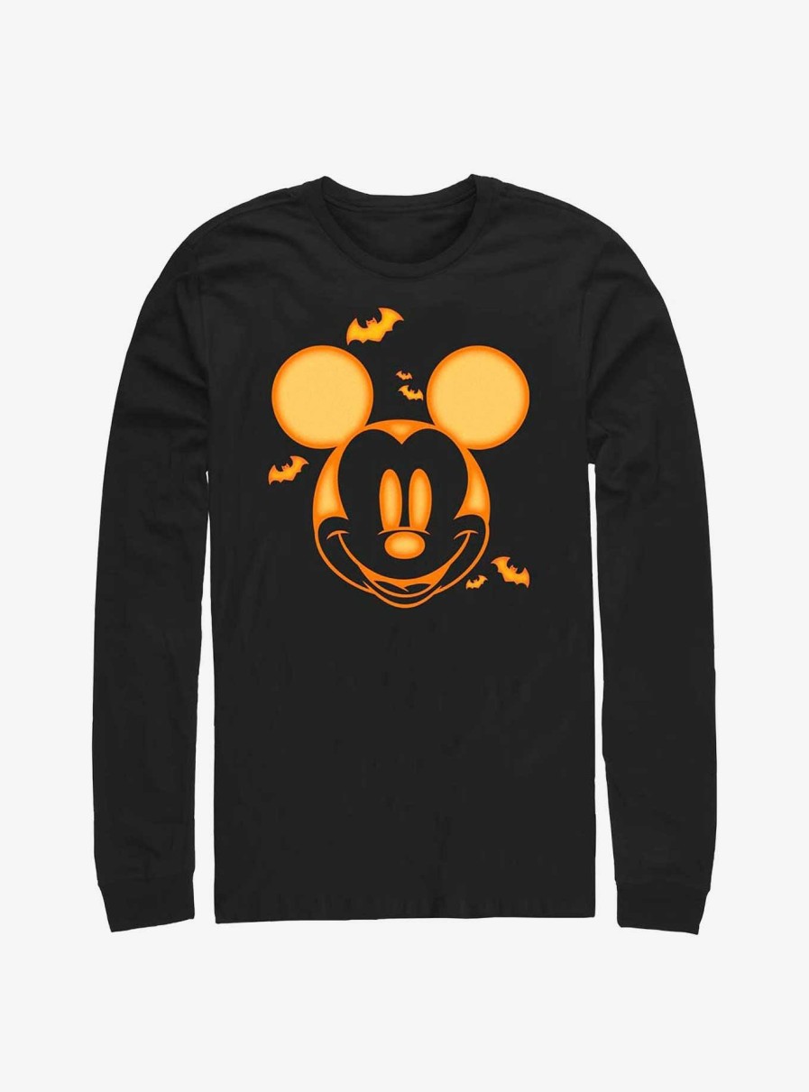 Adults * | Disney Mickey Mouse Pumpkin Long-Sleeve T-Shirt Flash Sale