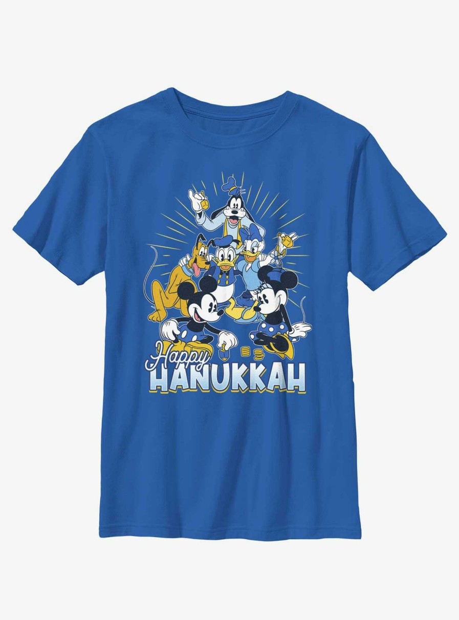 Kids * | Offering Discounts Disney Mickey Mouse Happy Hanukkah Friends Youth T-Shirt