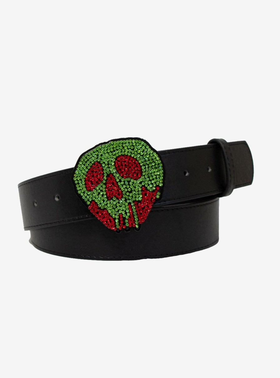 Accessories * | Disney Snow White Poison Apple Rhinestone Buckle Vegan Leather Waist Belt Outlet