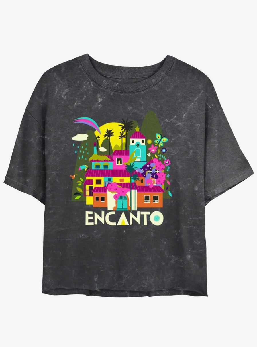 Adults * | Shoping Disney Encanto Encanto Gold Mineral Wash Womens Crop T-Shirt