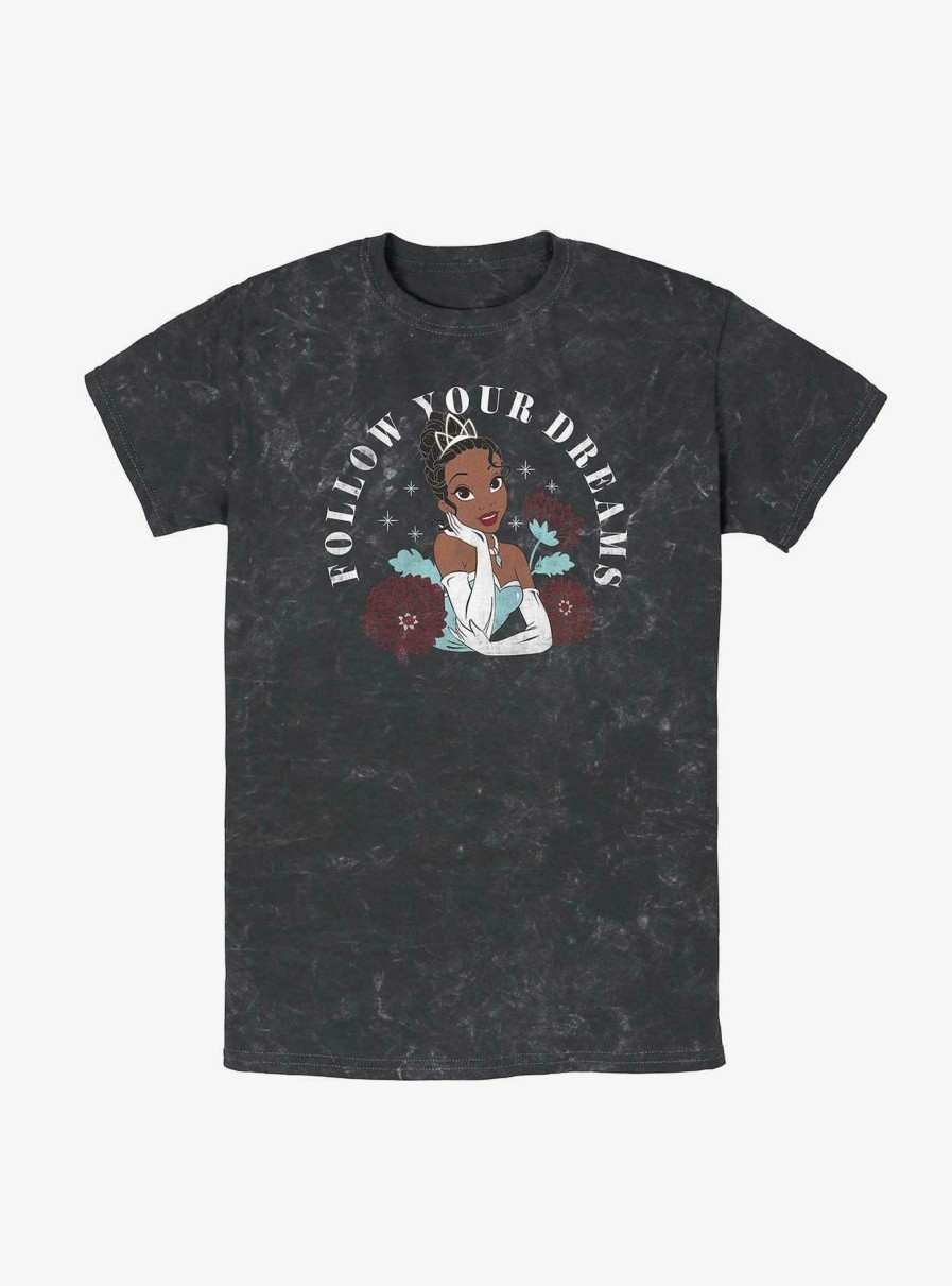 Adults * | Sale Online Disney Princesses Tiana Follow Your Dreams Mineral Wash T-Shirt