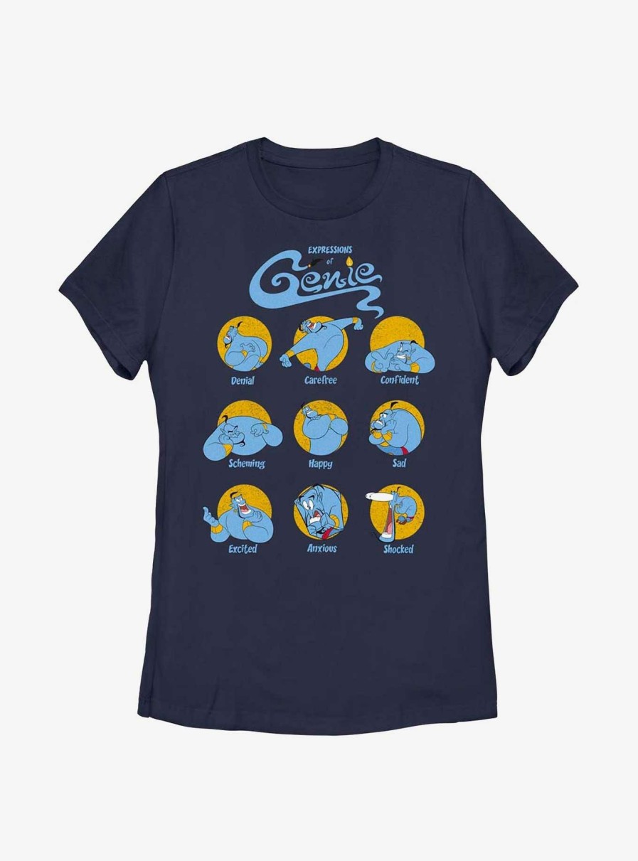 Adults * | Discounts Disney Aladdin Expressions Of Genie Womens T-Shirt