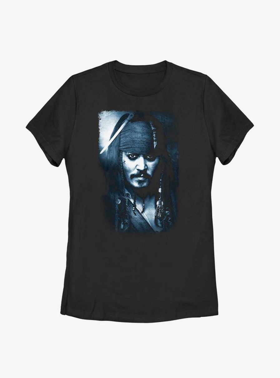 Adults * | Shop New Disney Pirates Of The Caribbean Captain Jack Womens T-Shirt