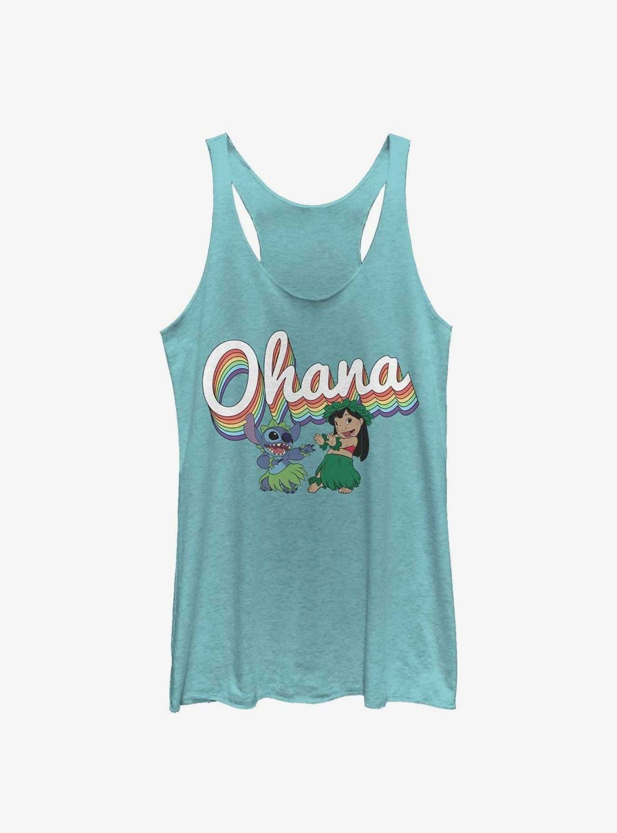 Adults * | Disney Lilo & Stitch Rainbow Ohana Womens Tank Top Top Selling