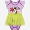 Kids * | Hot Sell Disney Mulan & Cri-Kee Floral Infant Tutu One-Piece Boxlunch Exclusive