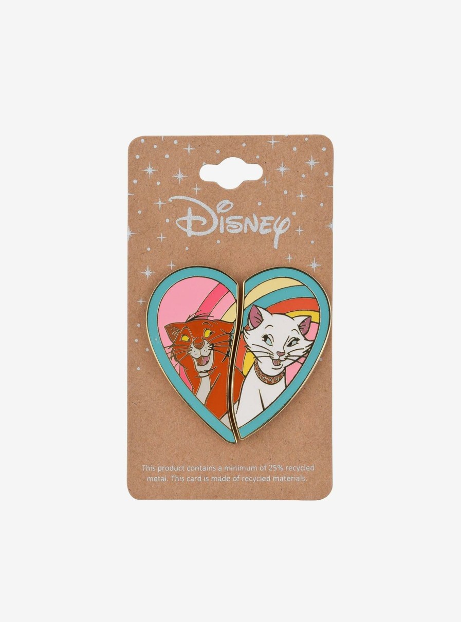 Accessories * | Popular Disney The Aristocats Duchess & Thomas O'Malley Heart Enamel Pin Set Boxlunch Exclusive