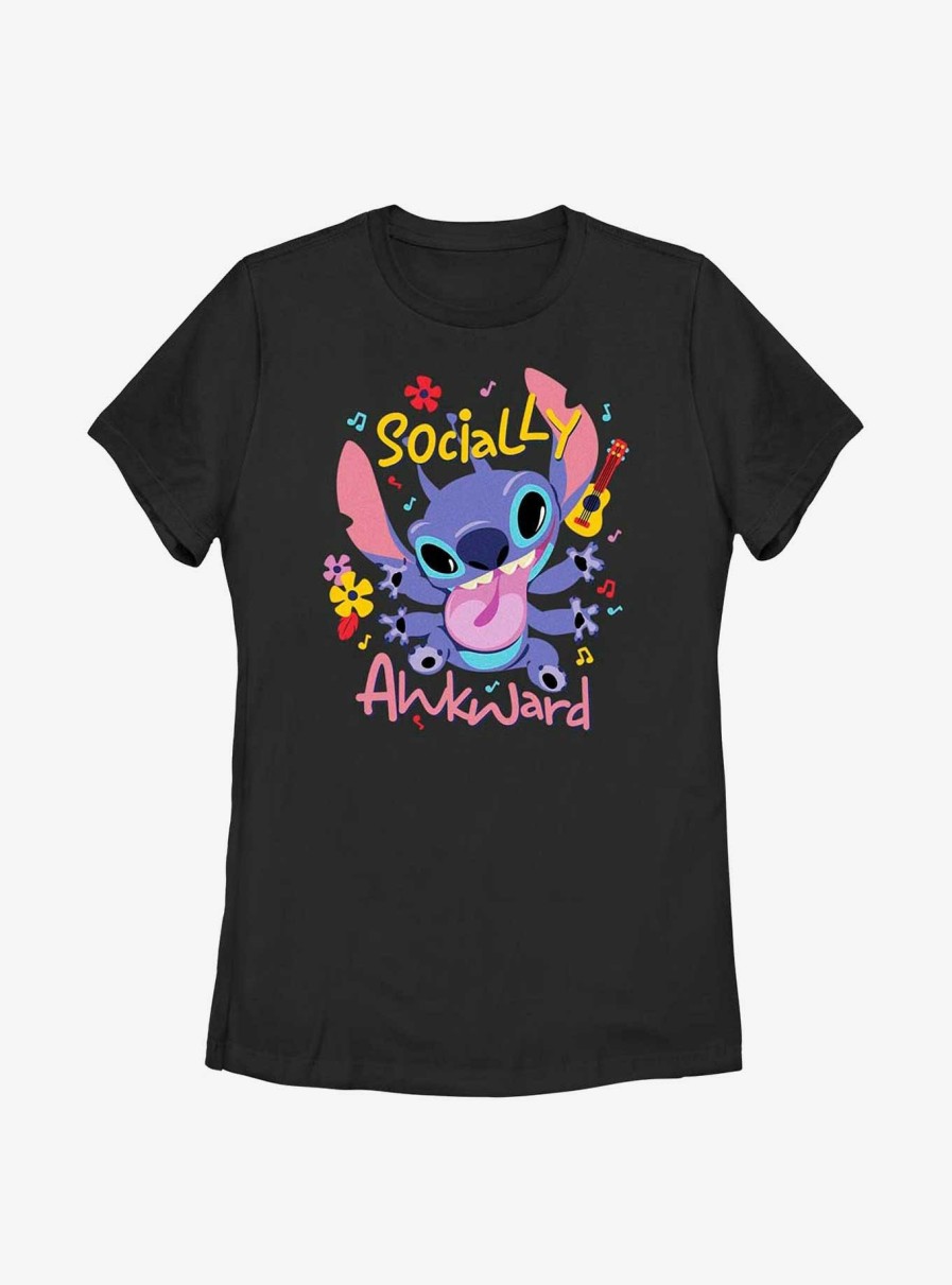 Adults * | Latest Disney Lilo & Stitch Socially Awkward Womens T-Shirt