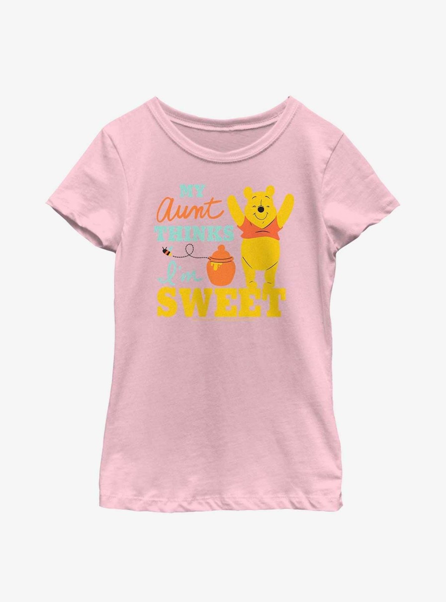 Kids * | Shop New Disney Winnie The Pooh My Aunt Thinks I'M Sweet Youth Girls T-Shirt