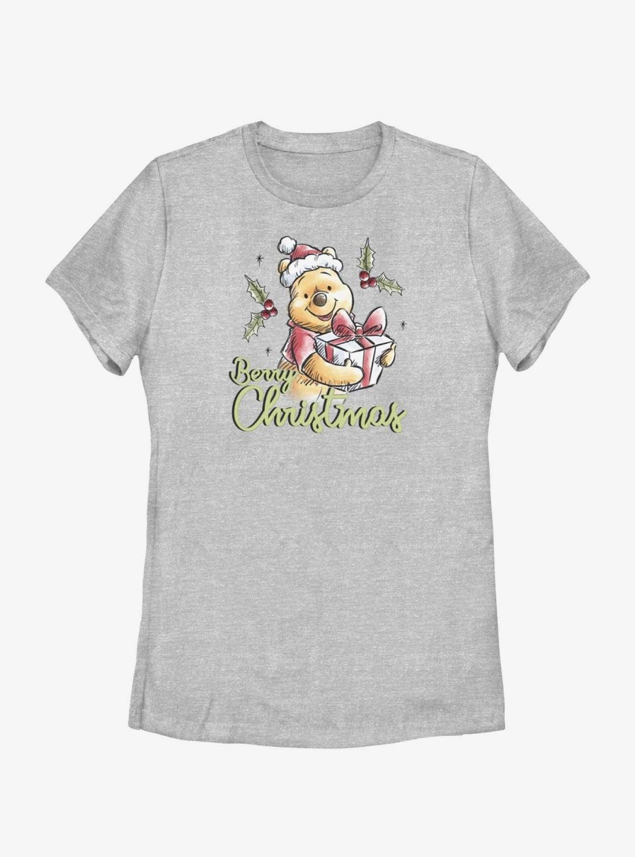 Adults * | Hot Sell Disney Winnie The Pooh Berry Christmas Womens T-Shirt