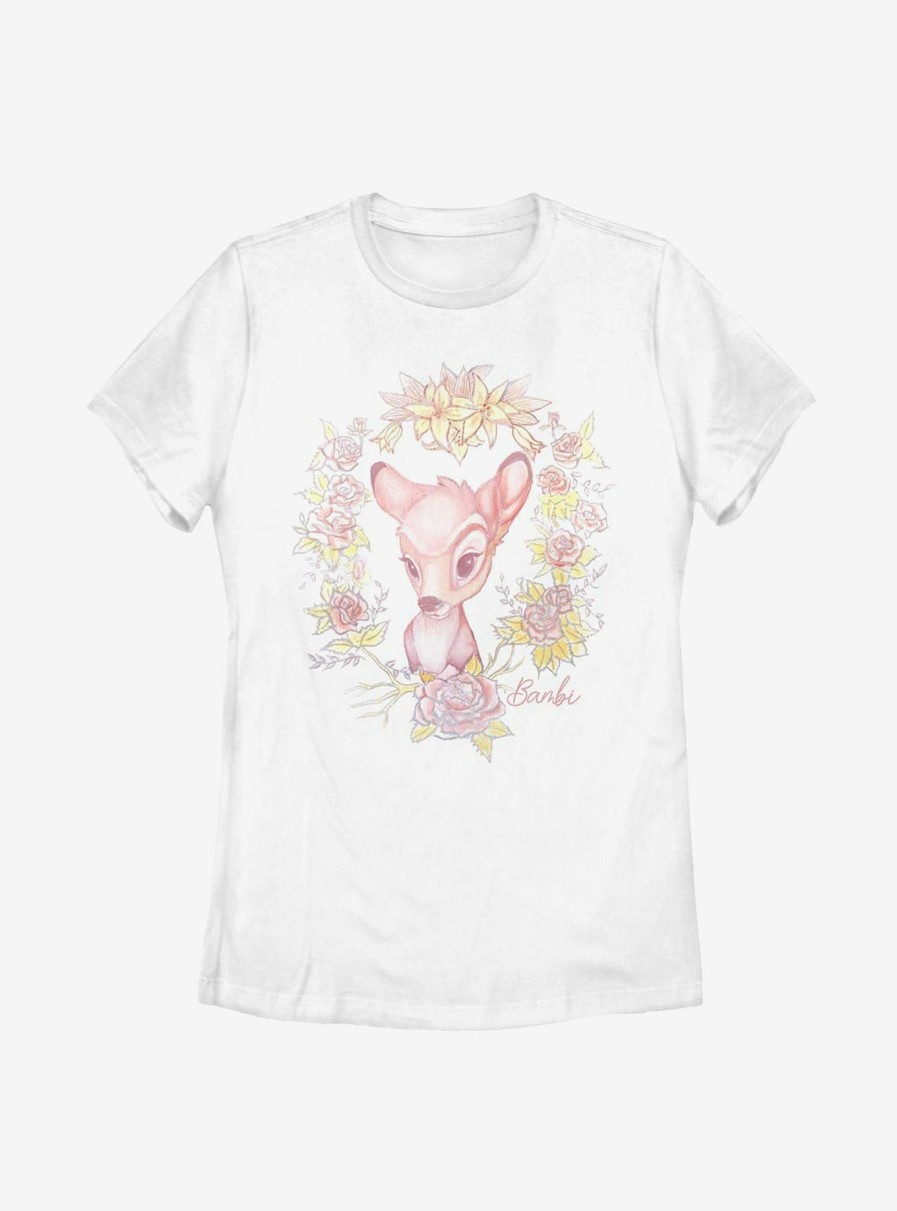 Adults * | Shoping Disney Bambi Watercolor Floral Womens T-Shirt