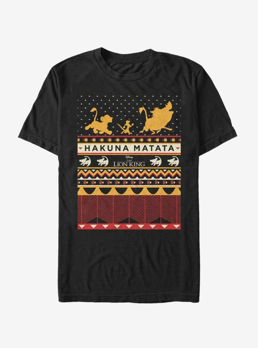 Adults * | Hot Selling Disney The Lion King Hakuna Matata Christmas Pattern T-Shirt