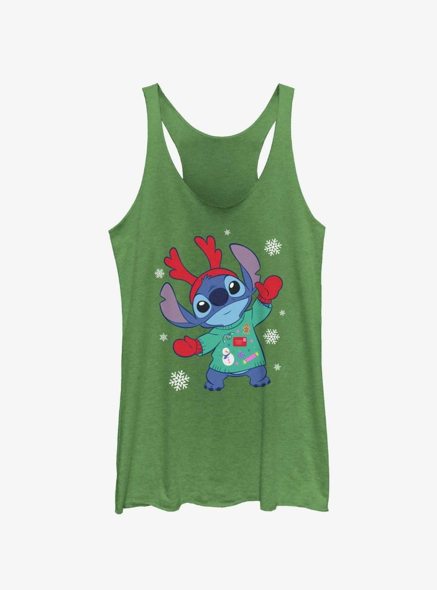 Adults * | Reasonable Price Disney Lilo & Stitch Reindeer Stitch Womens Tank Top