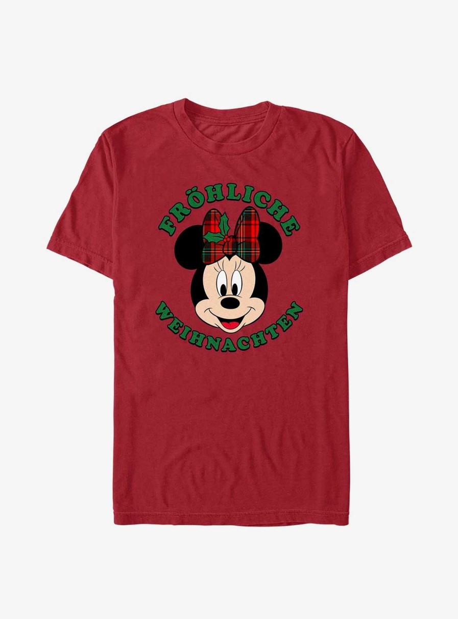 Adults * | Sale Online Disney Minnie Mouse Frohliche Weihnachten Merry Christmas In German T-Shirt