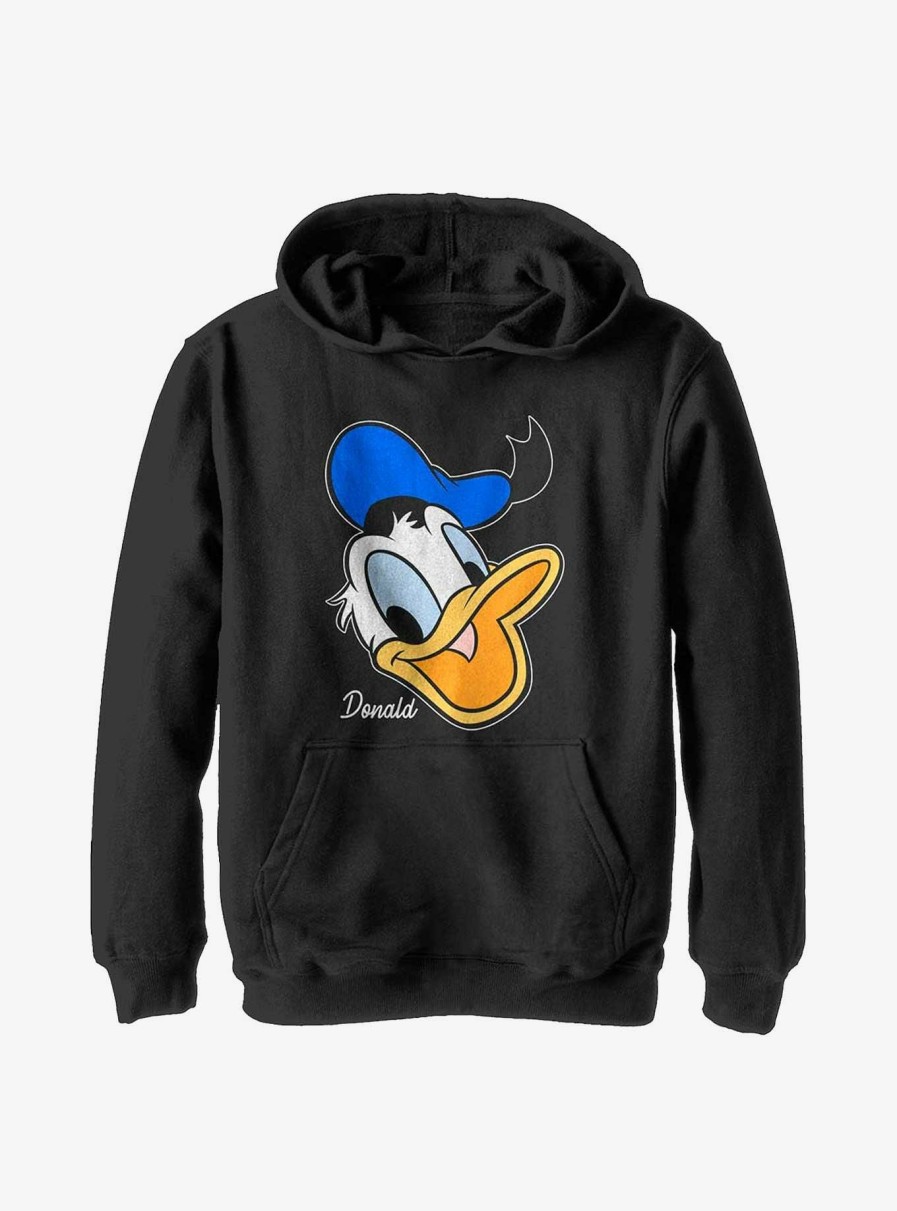 Kids * | Disney Donald Duck Big Face Youth Hoodie Cut Price