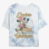 Adults * | Hot Sell Disney Mickey Mouse Explore Outdoors Womens Tie-Dye Crop T-Shirt