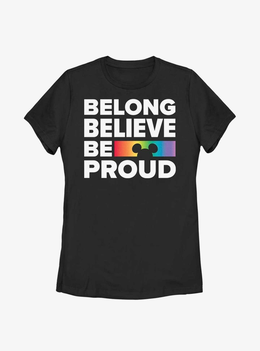 Adults * | Disney Mickey Mouse Belong Believe Be Proud T-Shirt Top Selling