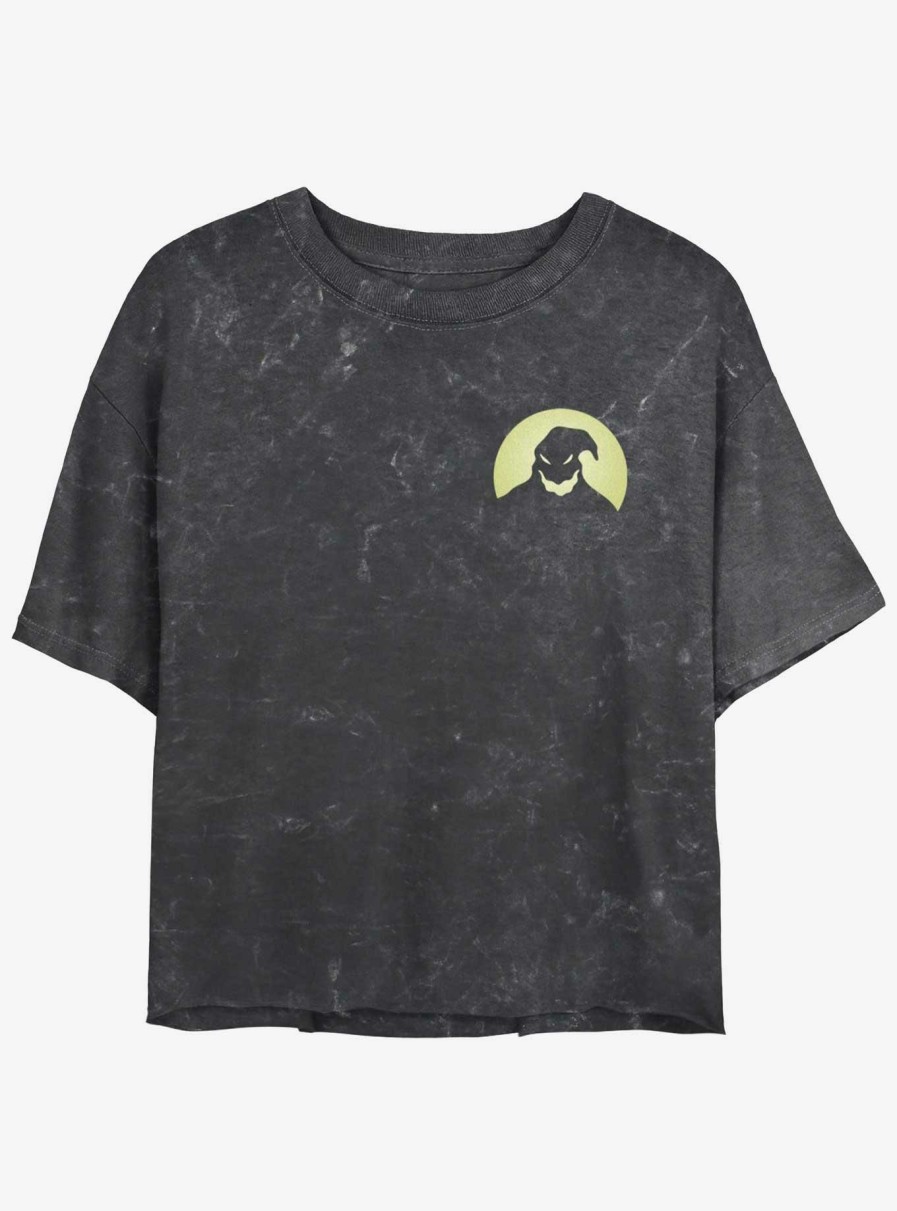 Adults * | Best Quality Disney The Nightmare Before Christmas Oogie Boogie Pocket Mineral Wash Womens Crop T-Shirt