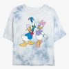 Adults * | Reasonable Price Disney Donald Duck And Daisy Womens Tie-Dye Crop T-Shirt