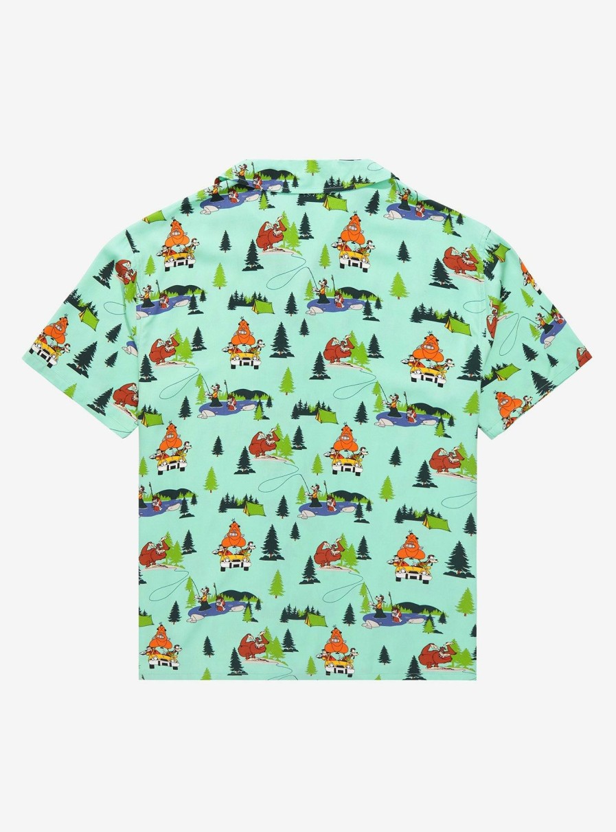 Adults * | Hot Sell Our Universe A Goofy Movie Camping Scenes Woven Button-Up Boxlunch Exclusive