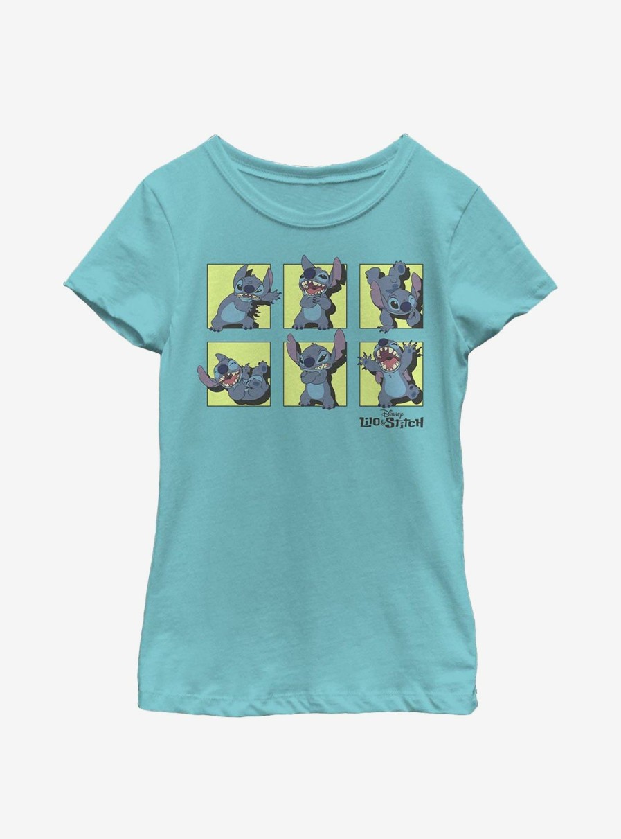 Kids * | Disney Lilo And Stitch Poses Youth Girls T-Shirt 100% Guarantee