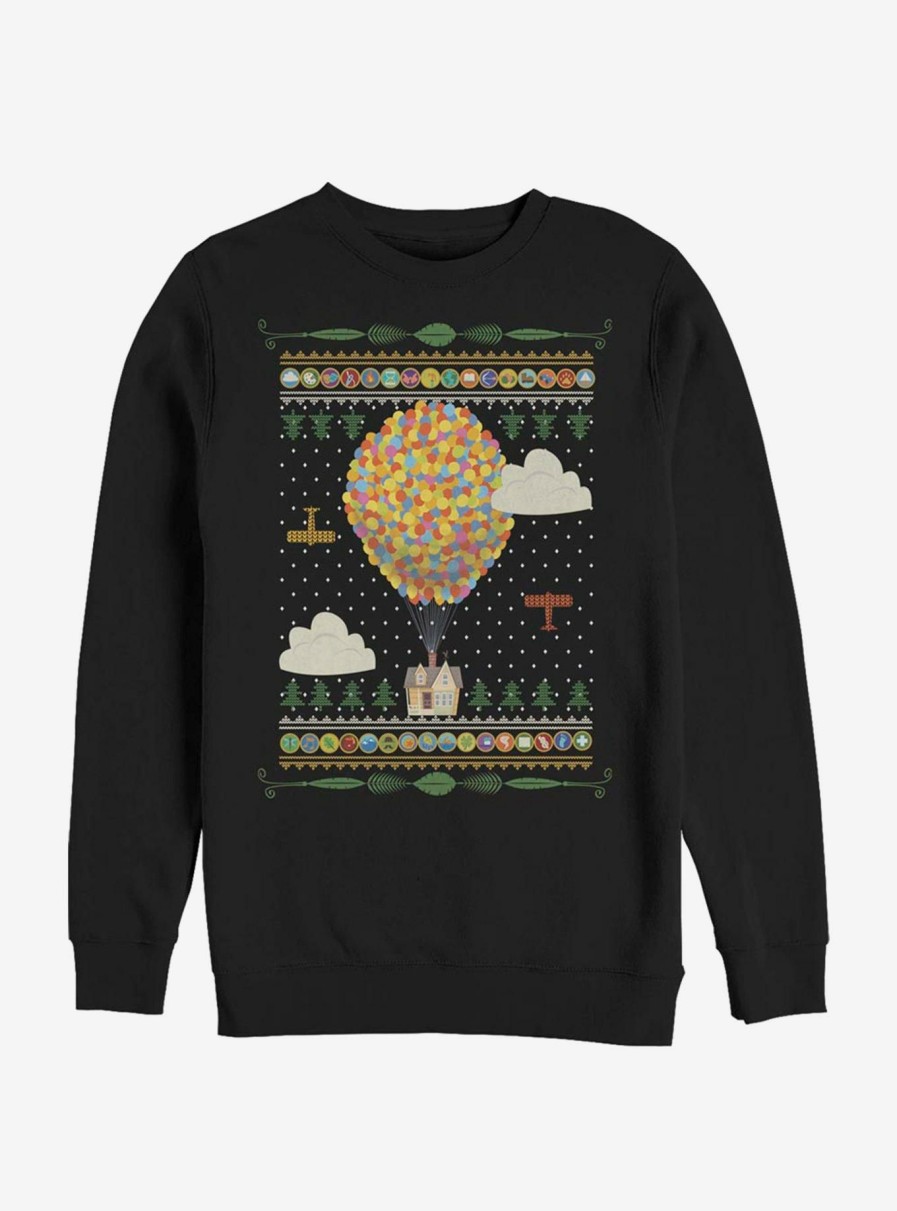 Adults * | Disney Pixar Up Holiday Sweater Pattern Sweatshirt Less Expensive