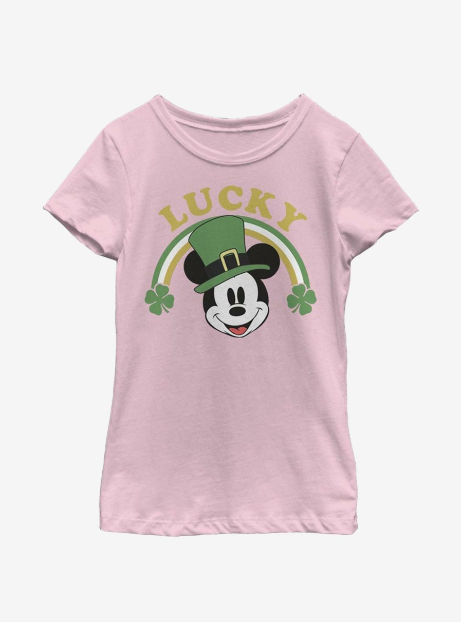 Kids * | Disney Mickey Mouse Lucky Mickey Youth Girls T-Shirt Typical Style