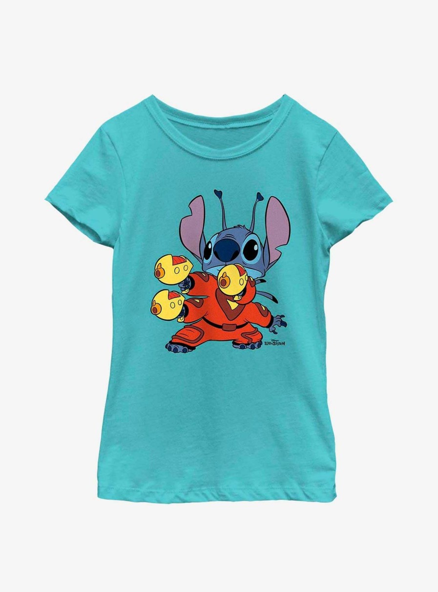 Kids * | Best Quality Disney Lilo & Stitch Space Suit Youth Girls T-Shirt