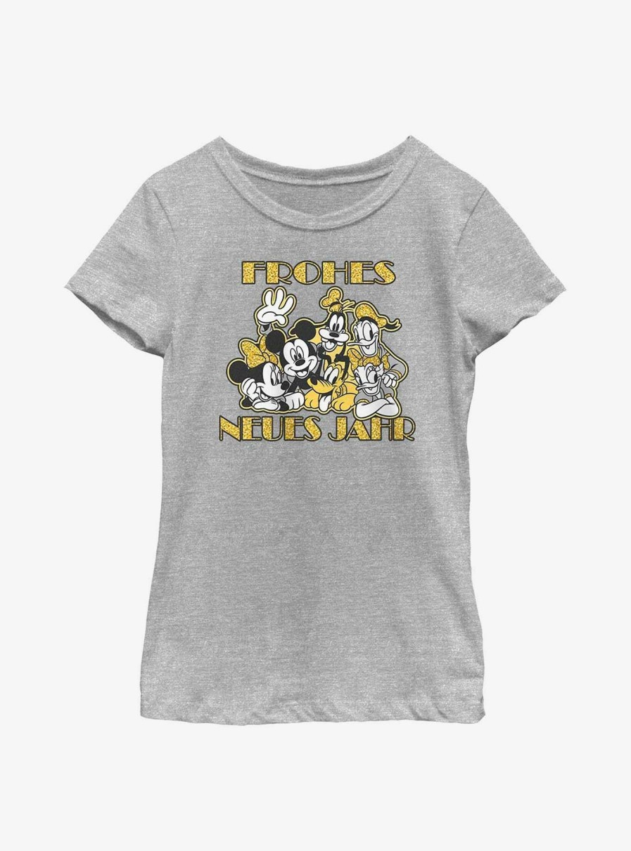 Kids * | Shoping Disney Mickey Mouse & Friends Frohes Neues Jahr Happy New Year In German Youth Girls T-Shirt