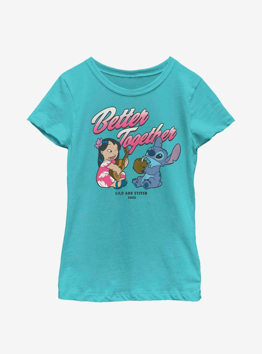 Kids * | Disney Lilo And Stitch Chillin Youth Girls T-Shirt Bargain Sale