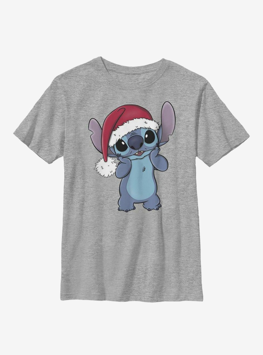 Kids * | Disney Lilo & Stitch Santa Hat Youth T-Shirt Bargain Sale