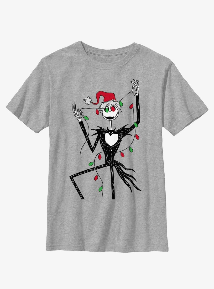 Kids * | Lower Price Disney The Nightmare Before Christmas Santa Jack Christmas Lights Youth T-Shirt