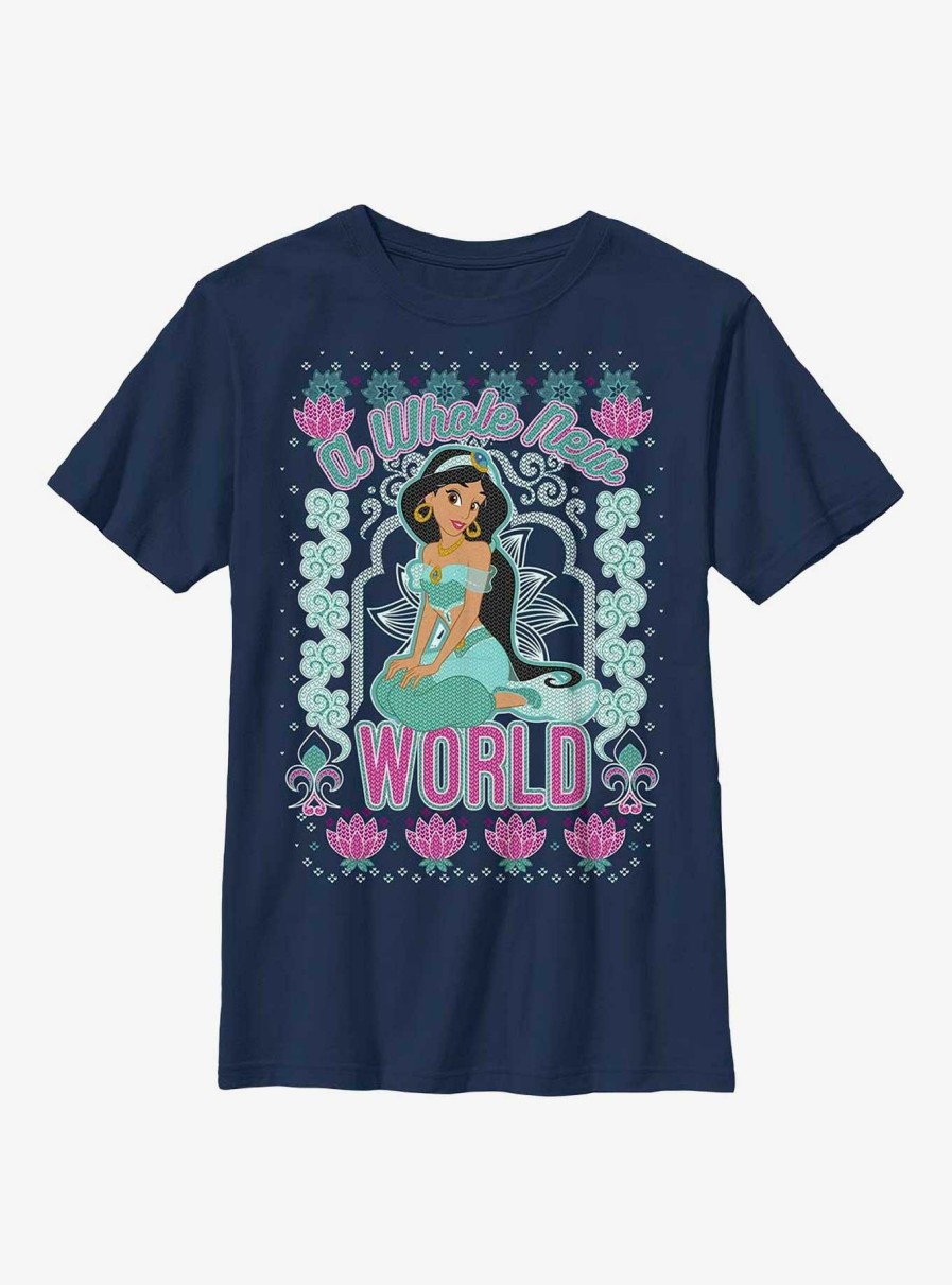 Kids * | Disney Aladdin Jasmine A Whole New World Pattern Youth T-Shirt Discount Sale